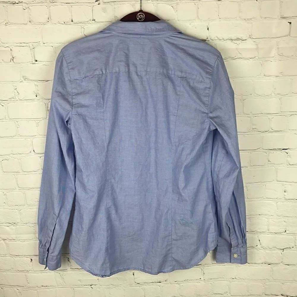 Loft Blue Button Down Blouse Size Small - Picture 6 of 6